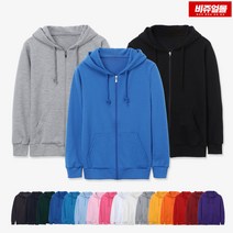 비쥬얼몰 남여공용 특양면 집업후드 티셔츠 커플 후디 (S-3XL)