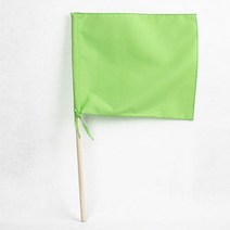 나무막대 게임용 깃발(25x30cm) 청기 백기 홍기 청기백기 신호기, 연두색기