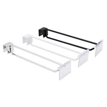 위드금창 각파이프20X30 이중후크벽선반 가격표시 이선 각후크, 블랙, 300mm