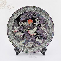 H.jin 나전칠기 쟁반 대 30cm, B.송학