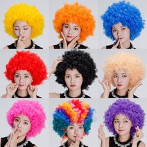 (점보가발)뽀글이 파마 점보 코믹 아프로 파티가발, 라벤더