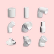 해피파이프 PVC파이프소켓 수도배관부속품 조립부품 이음부 이음관 DIY 놀이학습교구, 1개