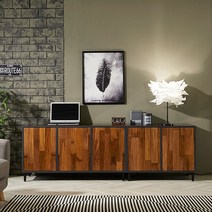 하겐스 높은 TV 멀바우 원목 거실장 2000A WL170C, 화이트