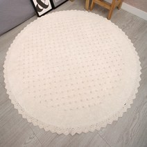 LKEY 순면 엠보러그 원형 거실 카페트 러그