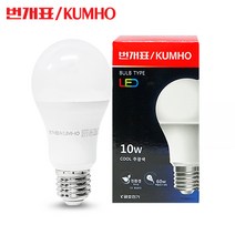 번개표 금호 LED 전구 램프 삼파장 볼전구 8W 10W 12W 14W, 금호 번개표 LED전구 10W 주광색(흰빛), 1개