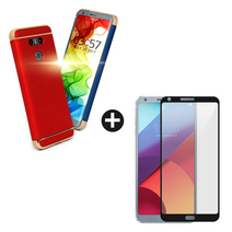 아이디스킨 LG G6 G6+ 프로 슬림메탈자켓 케이스+풀커버강화유리 핸드폰 케이스