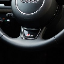 아우디 엠블럼 튜닝 핸들 스티커 SLINE RS A3 A6 A7, S라인(실버)