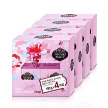 샤워메이트 러블리 로즈 & 체리 블라썸 세안 비누, 400g, 4세트
