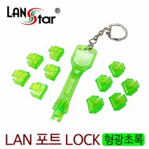 랜스타 LAN 포트 Lock (KEY-1개 RJ45 LOCK-10개)-색상4종, LS-LAN1021-SET-GR, 1set