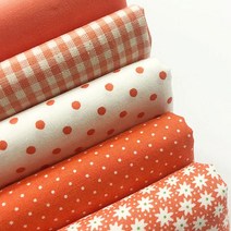 [원단쟁이] 원단패키지]쁘띠시리즈_오렌지[4분의1마]_9005 E49, 1/4마5종패키지