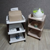 생활살림꾼 이동 선반 수납장 트롤리, 베이지