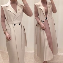 베이지 할인행사 핸드메이드 조끼