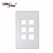 랜스타 벽부형 삽입형아웃렛 Wall plate (1port 2port 4port 6port), 6port(LS-WP23-6P)