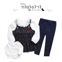 까망아가 영유아복 봄가을용 클라라 원피스 3종세트