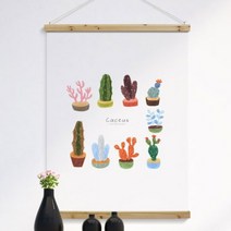우드스크롤_90CmX120Cm-선인장일러스트-꾸밈[무료배송], 타입선택:이미지4