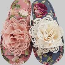 레이스 플라워 거실화 고급거실화 국산, 레드, 1개