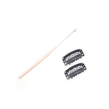 모던아지트 트윙클 붙임머리 코바늘 도구세트 헤어브릿지, 코바늘1.4mm 베이지 1개 가발핀2개, 1세트