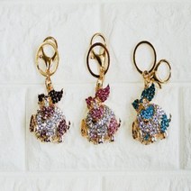 풍경나라)골드 큐빅돼지 키홀더, C