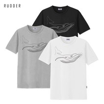 러더 남녀공용 빅사이즈 자수 반팔 티셔츠 RD-035