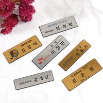 아코빅스 골드 실버 메탈 명찰 사원직원 학생이름표 회사명찰, 01자석(대75x25mm실버)