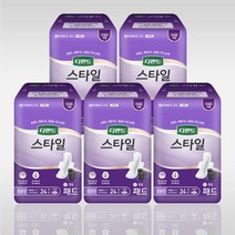 디펜드 스타일 패드 참숯 여성용 중용량, 중형, 5개, 패드형, 24개입