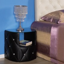 아워스토리 인조가죽 사이드테이블 콘솔 협탁, 블랙