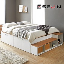 세진침대 에이틴 평상형 벙커 수납 침대+솔리드7존40T 매트리스, 세진침대 에이틴 평상 벙커수납침대_화이트
