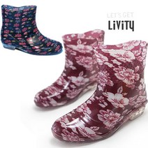 [230~255mm] LIVITY 여성용 17cm 숏 레인부츠 텃밭장화 작업화 샌들 젤리슈즈 R467