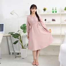 페이퍼먼츠 브이 랩 리본 체크 가을 미디 롱 원피스 6436