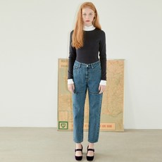 해프닝 여성용 STITCH RETRO BLUE JEAN