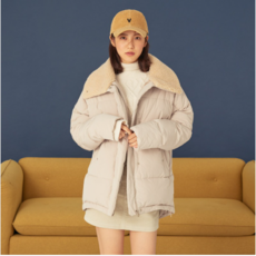 NII (엔아이아이) 여성 보아퍼 카라 오버핏 숏 웰론 점퍼