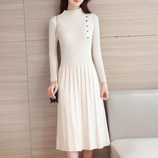 랩스 KUYPLE3Y 여성 니트 주름 원피스