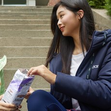 [안다르본사] 엔틱 미들패딩 점퍼 인디고새도우 (AIWT-11756)