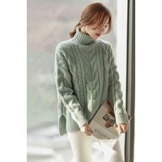 루즈핏 꽈배기 롱 니트 135141
