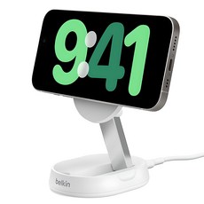 벨킨 Qi2 부스트 차지 프로 컨버터블 마그네틱 무선 충전 스탠드 WIA008btWH, 화이트, 1개