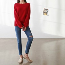 칼라퍼플 홀가먼트 러빗캐미 라운드니트