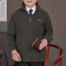 kirahosi 중노년 남성 후리스 잠바 집업 자켓 아웃도어 포근 271호+ 덧신 증정 CGil8w2f