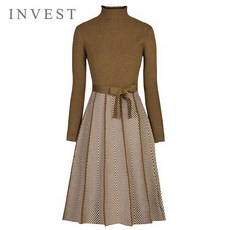인베스트 인베스트 미들넥배색니트원피스_VIW1OP3071