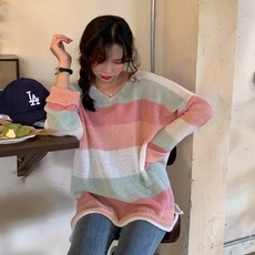 브이넥니트 단가라니트 10대 20대 롱니트