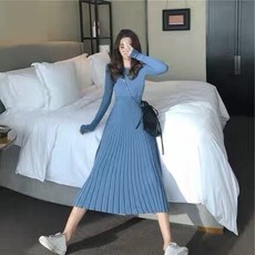 피아노주름니트원피스 니트원피스 주름니트 가을원피스
