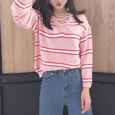 스웨터 니트 브이넥 루즈핏 여성 13 N84od