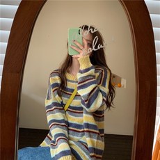 여성 무지개 니트 Y1A375WFPS-