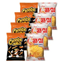롯데 크라운 스낵모음 치토스 매콤달콤 82gx4개+C콘칩 70gx4개 (총8개)