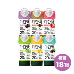 빙그레 더단백 드링크 250ml 6종 18팩(초코 커피 딸기 멜론 바나나 민트초코), 250ml