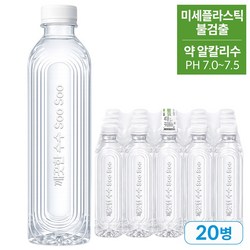 깨끗한 수수 SooSoo 알칼리수 pH7.5 미네랄워터 무라벨 생수 먹는샘물 / 사탕수수용기 미세플라스틱 없는 안전한생수 저탄소 친환경, 20개, 500ml