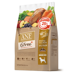 ANF 전연령 식스프리 플러스 인도어 독 건식사료, 연어+오리, 5.6kg, 1개