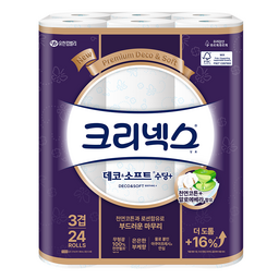 크리넥스 데코 앤 소프트 수딩플러스 천연펄프 3겹 고급롤화장지 리뷰