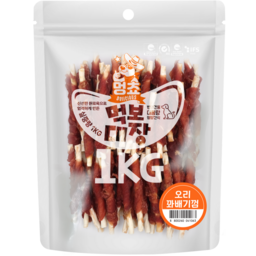 멍쵸 먹보대장, 대용량 강아지간식, 1kg, 1개, 오리꽈배기껌 · 1개 · 1kg