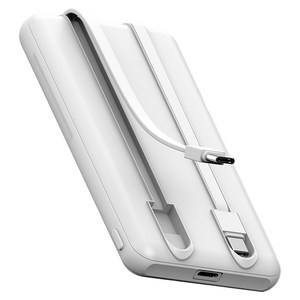 jwon 일체형 C타입 듀얼케이블 대용량 슬림 보조배터리 10000mAh
