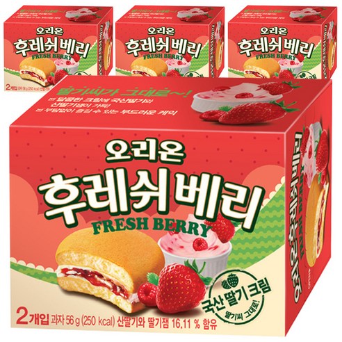 오리온 후레쉬베리 딸기, 56g, 8개